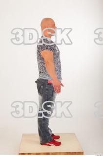 Whole body modeling reference blue jeans gray tshirt 0007